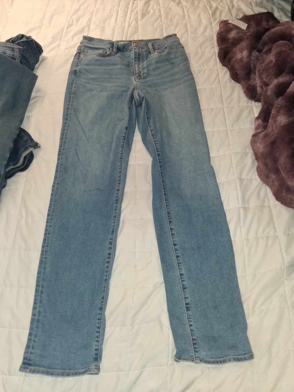Lands' End Women's Straight Leg Jeans - Light Blue Wash